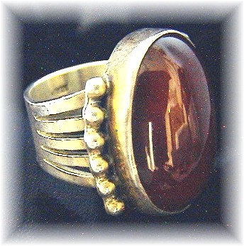 Designer Sterling Silver Carnelian Ring . . . . . . .