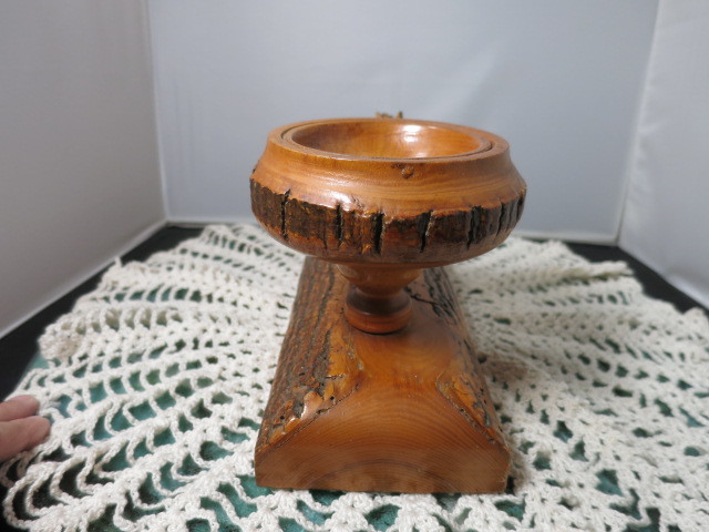 Wooden Ausable Chasm NY Souvenir Candy Dish Deer Toothpick