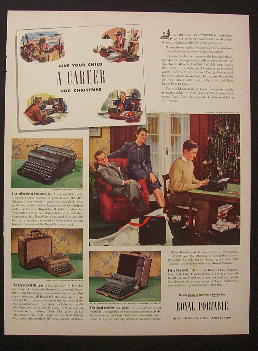1940  Royal  Portable  Typewriter