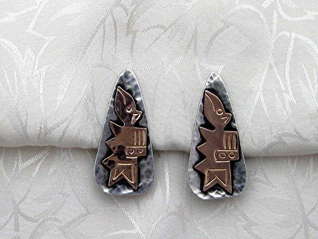 Earrings 18K Gold Sterling Silver ClipsPeruian Gods