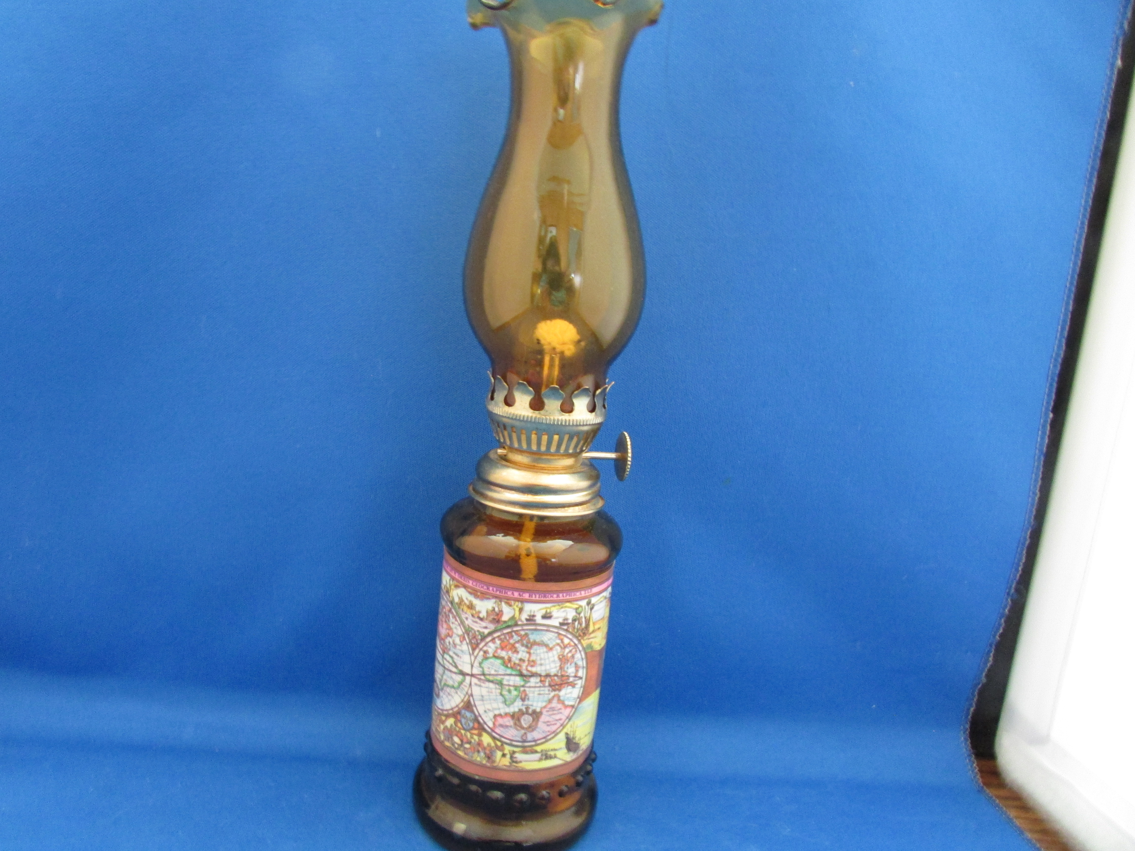 Old World Map Miniature Oil Lamp
