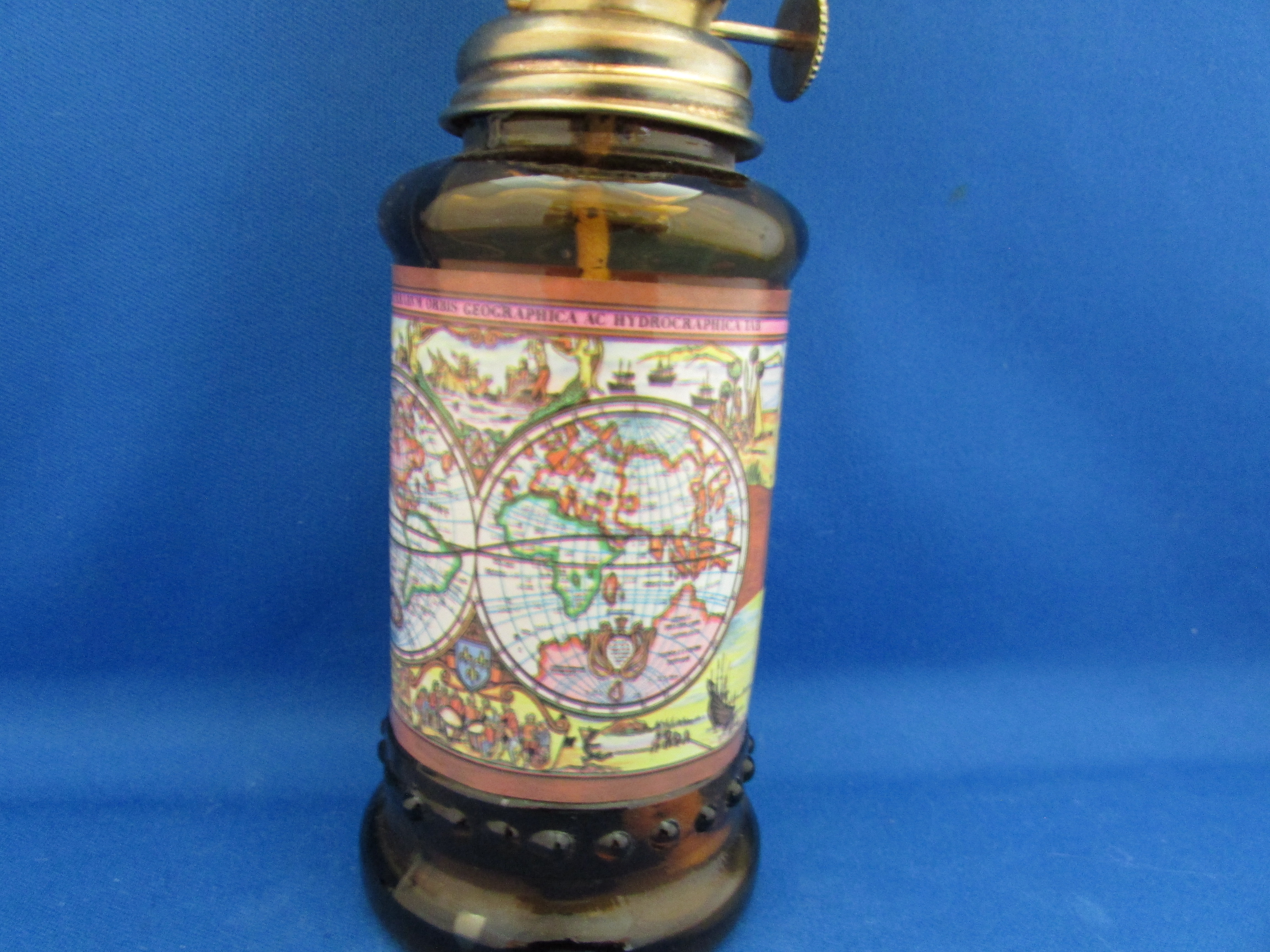 Old World Map Miniature Oil Lamp