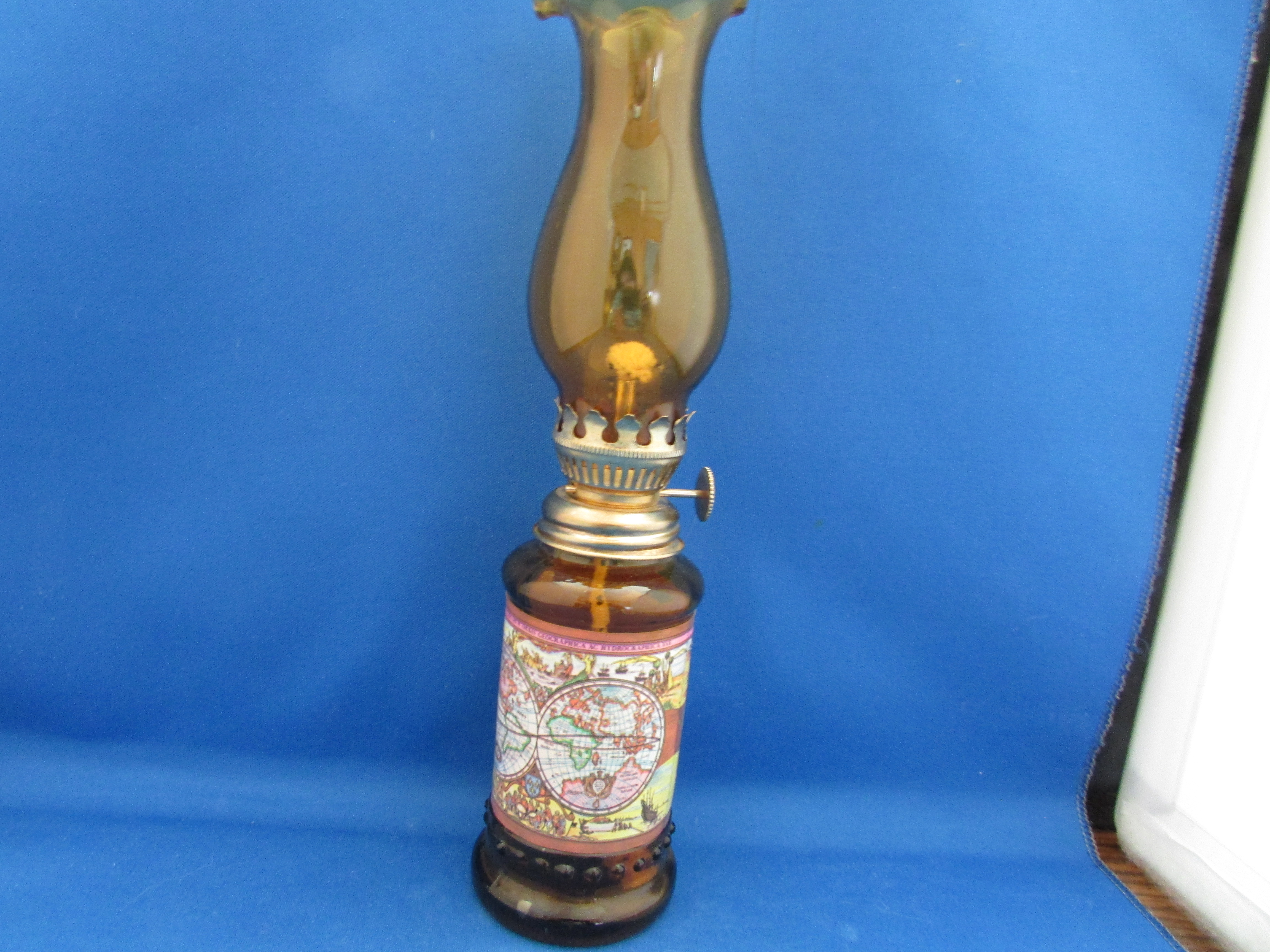 Old World Map Miniature Oil Lamp