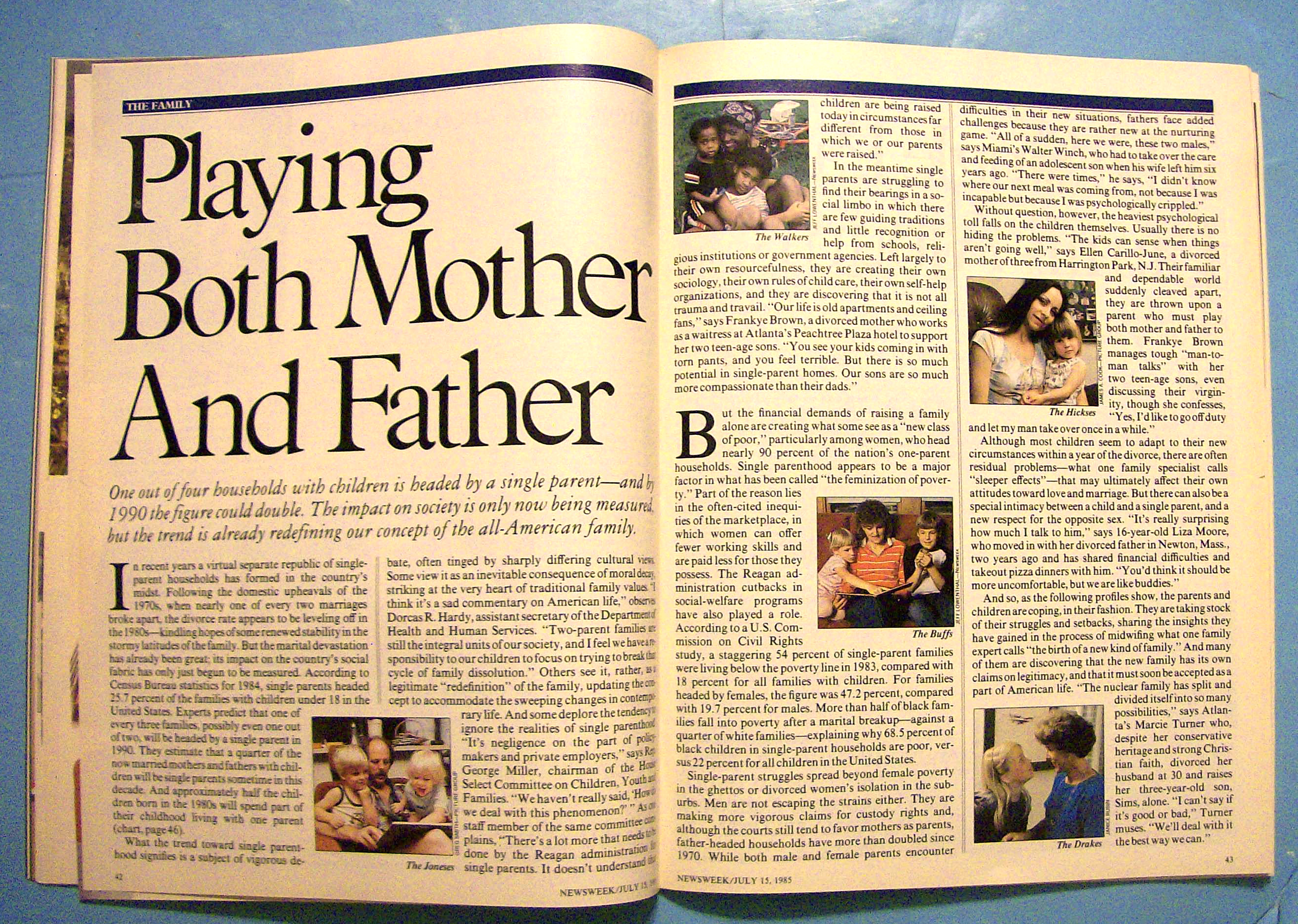 Newsweek Magazine-July 15, 1985 The Single Parent