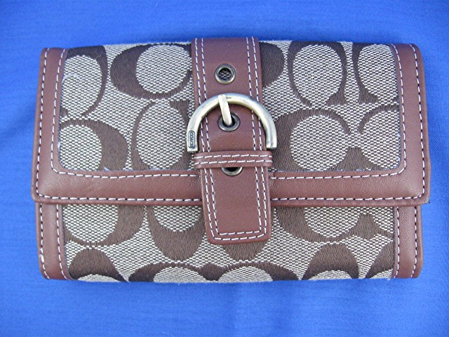 Coach brown Ali signature  Check Book Wallet