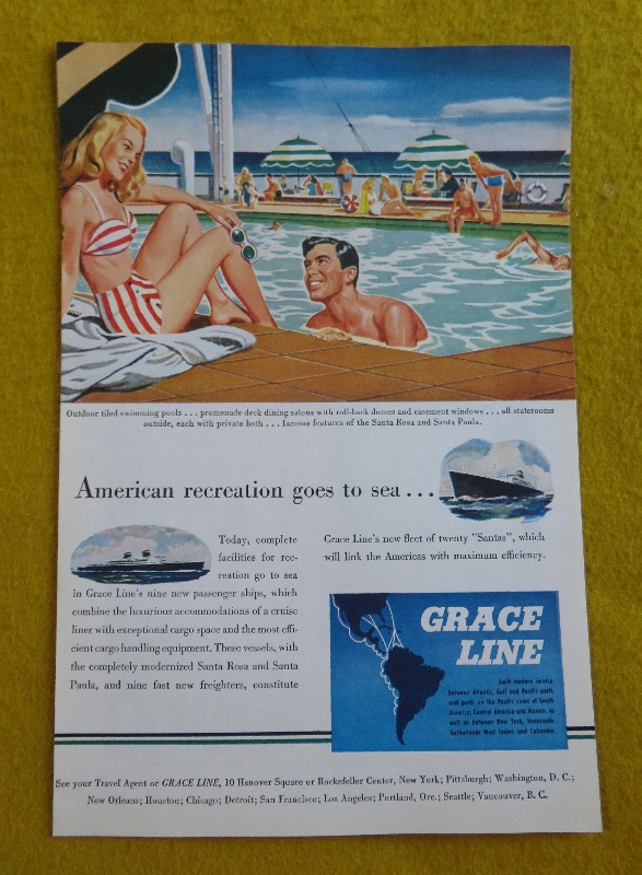 1946 Grace Line Cruise With American Recreation Goes To Sea