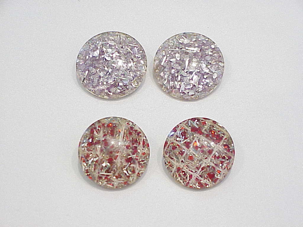 2 Pairs Of Vintage Confetti Lucite Clip Earrings
