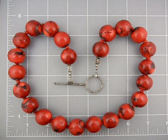 Red Round Coral Beads Necklace Designer
