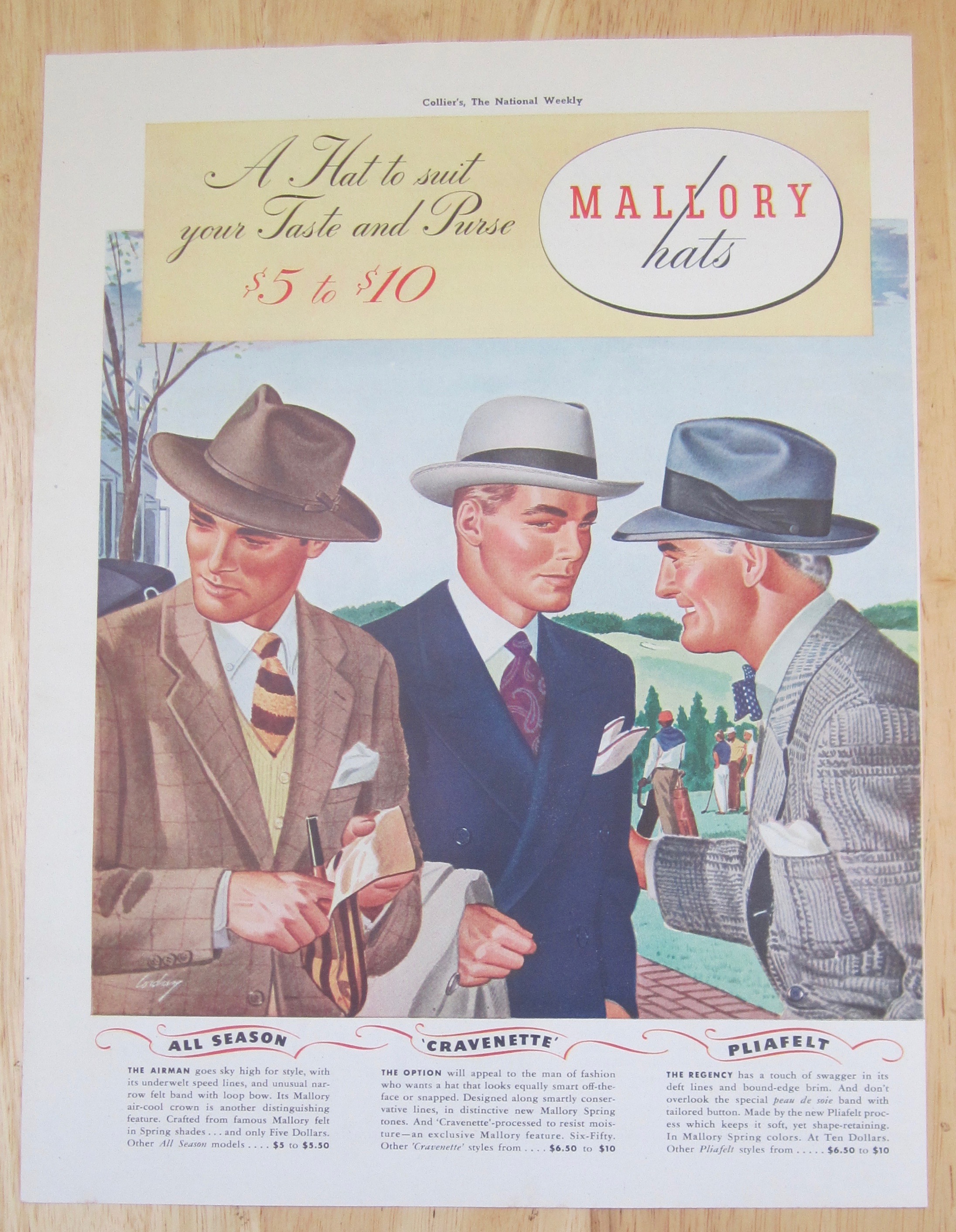 1942 Mallory Hats with The Airman, Option & Regency