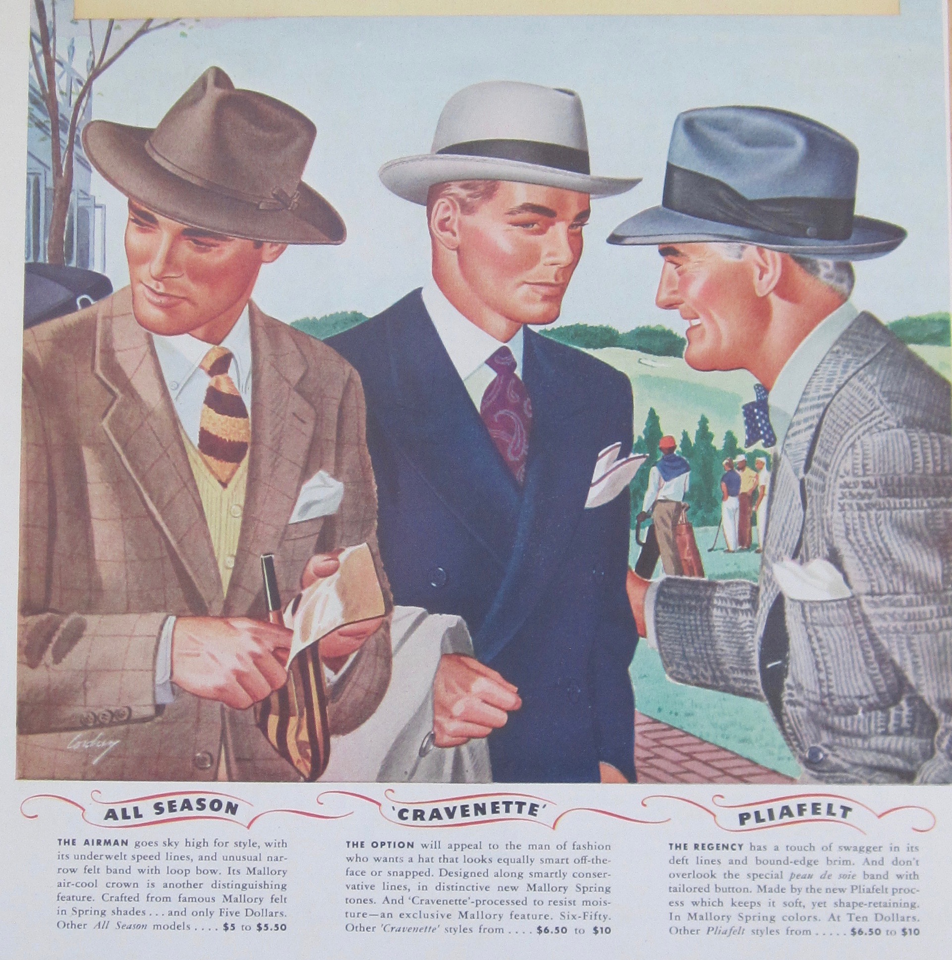 1942 Mallory Hats with The Airman, Option & Regency