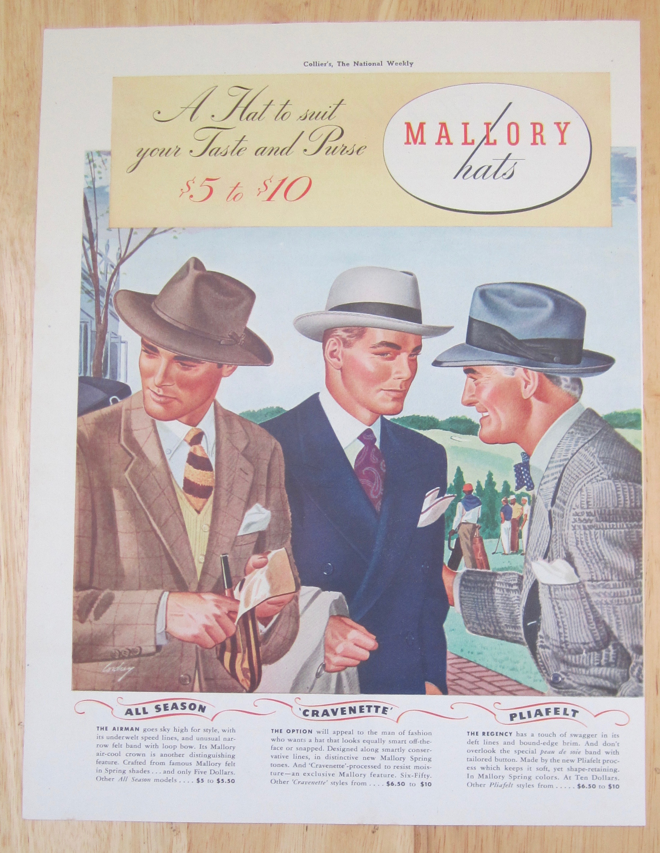 1942 Mallory Hats with The Airman, Option & Regency