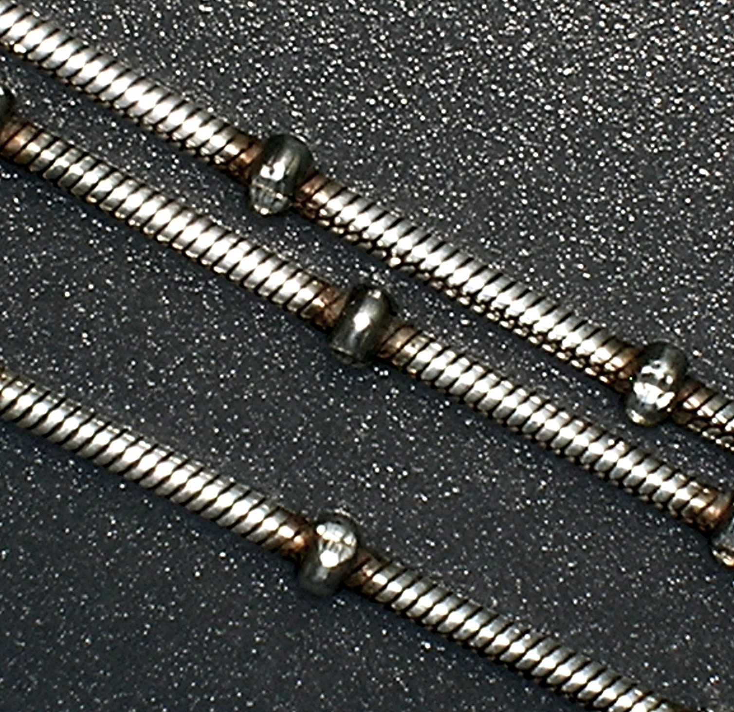 Necklace Sterling Silver 3 Row Snake  Ball Chains