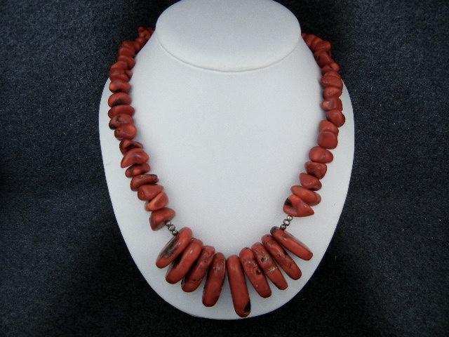Red Coral Aterling Silver Spacers Artist Necklace