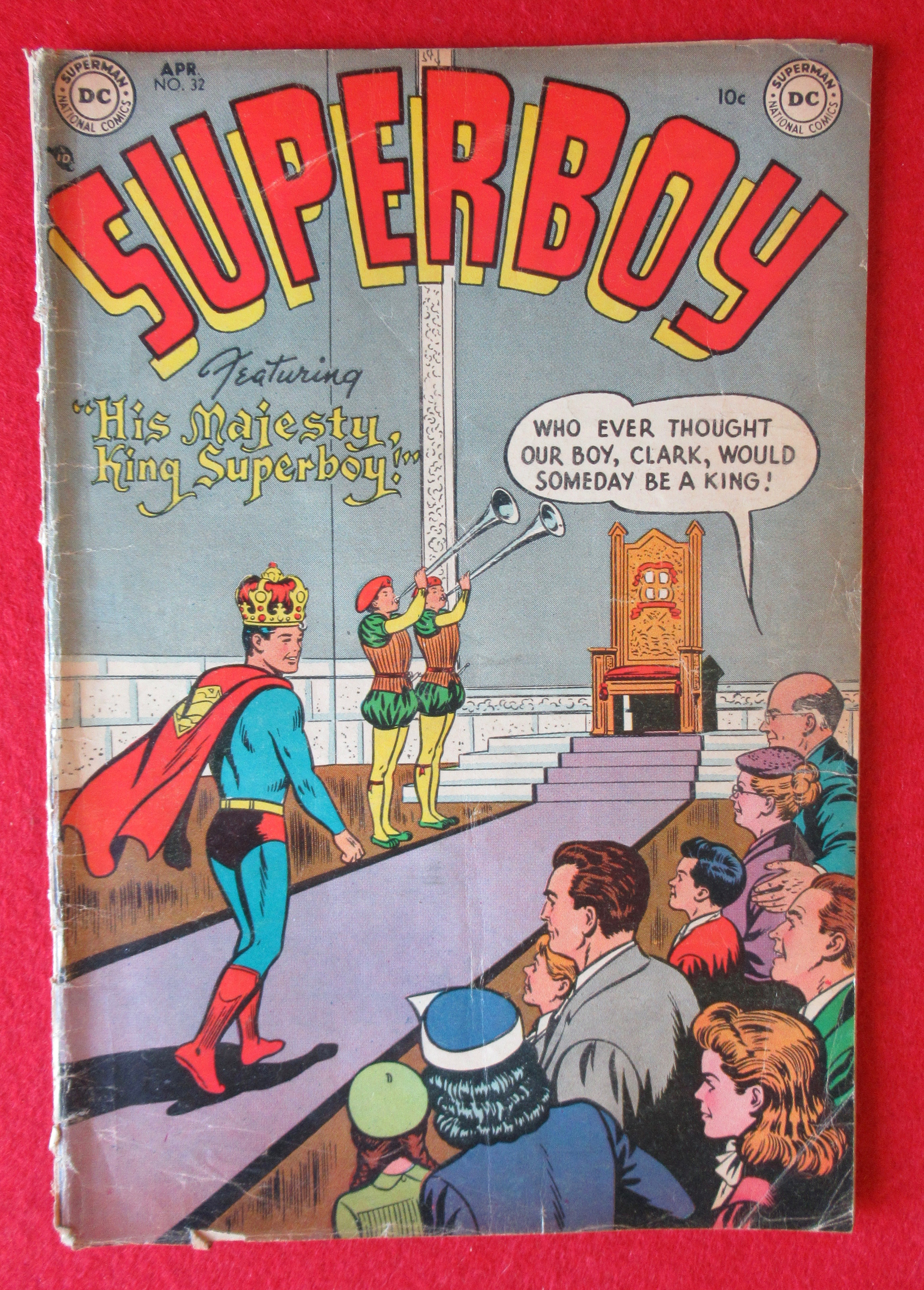 Superboy Comics April 1954 His Majesty, King Superboy