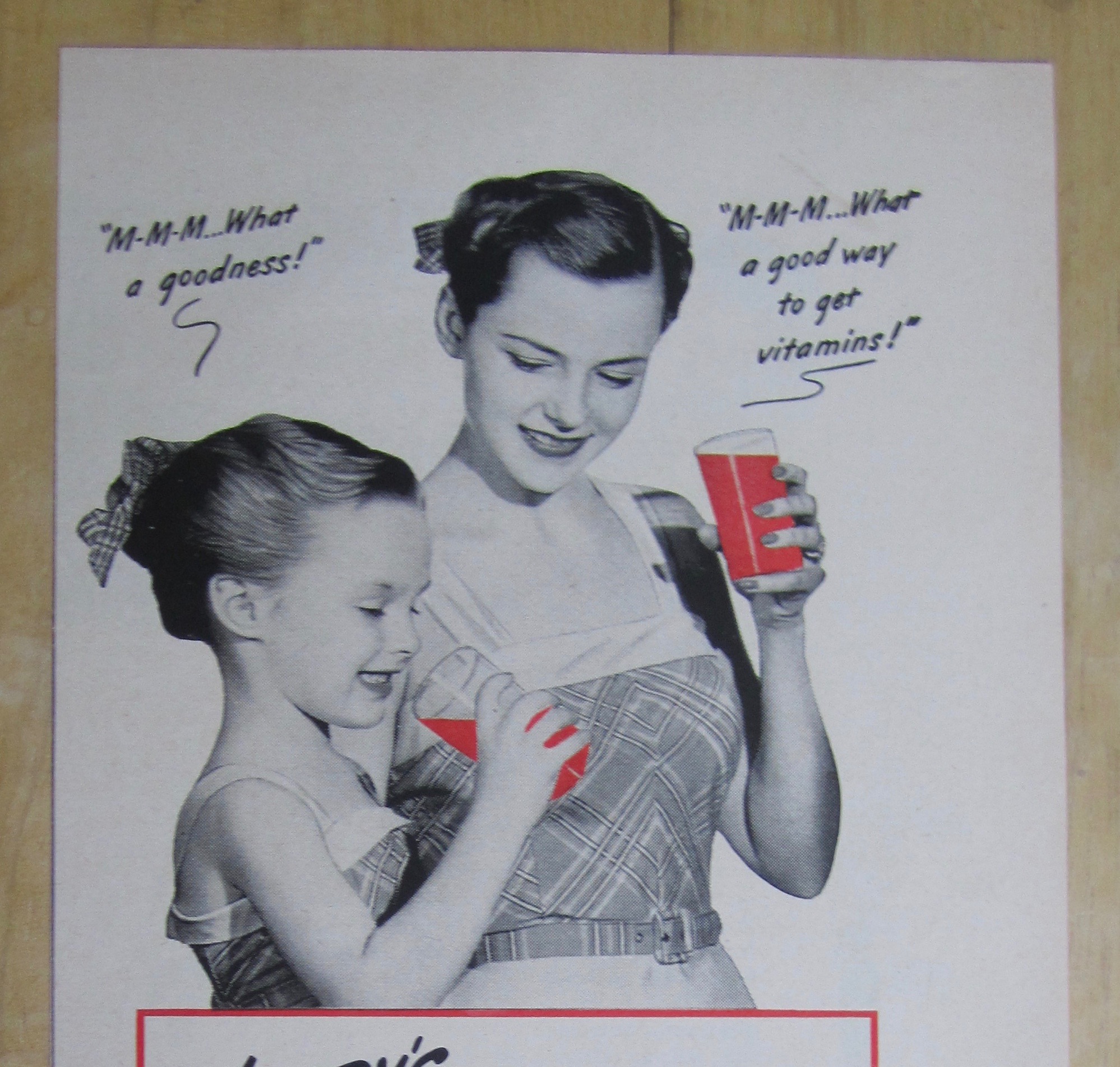 1949 Libby's Tomato Juice with Woman & Little Girl