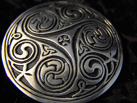 Silver, Pewter Brooch Pin Marked St. Justine.