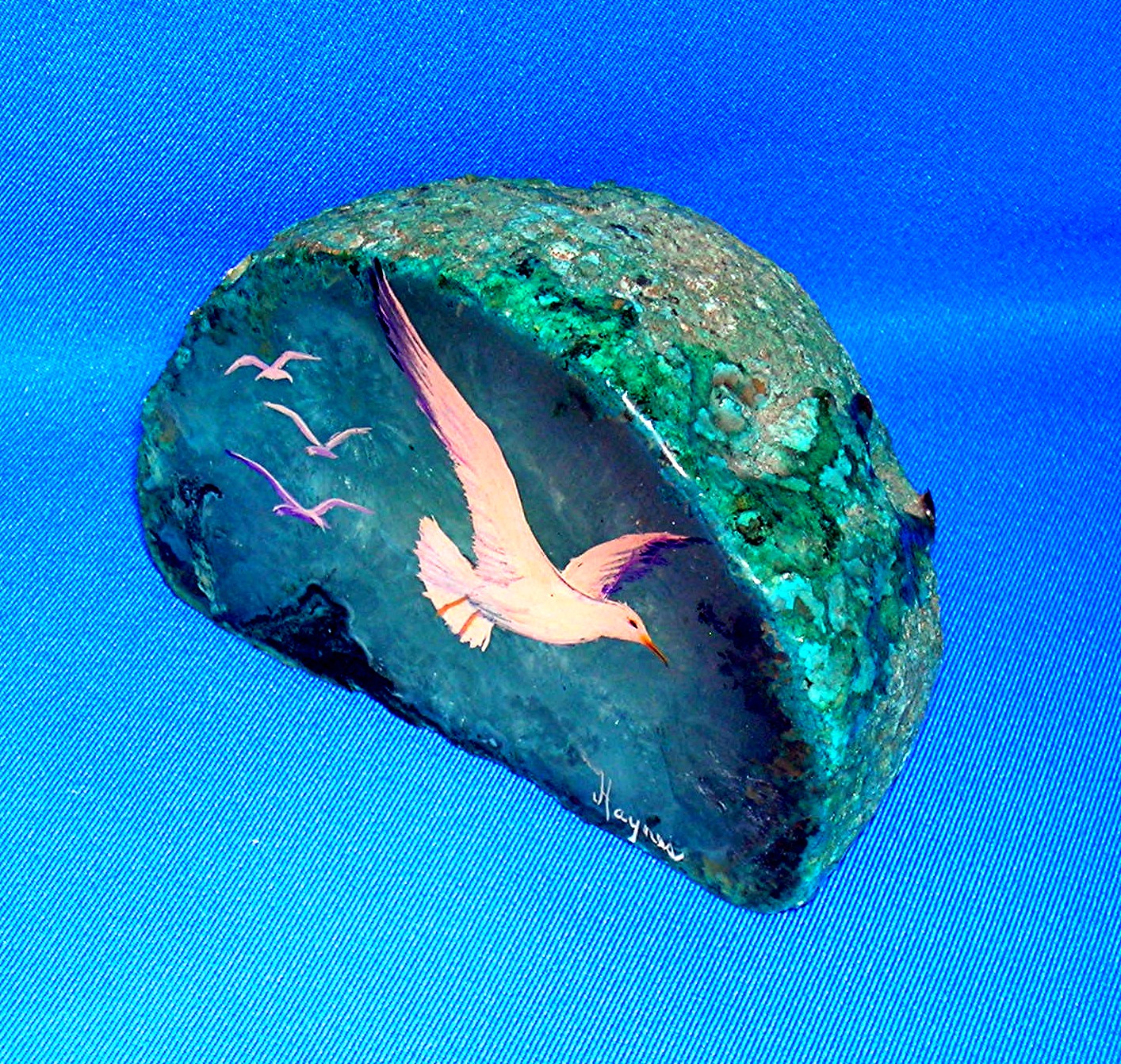 DOVE Geode Paperweight Artist Haynes Signed