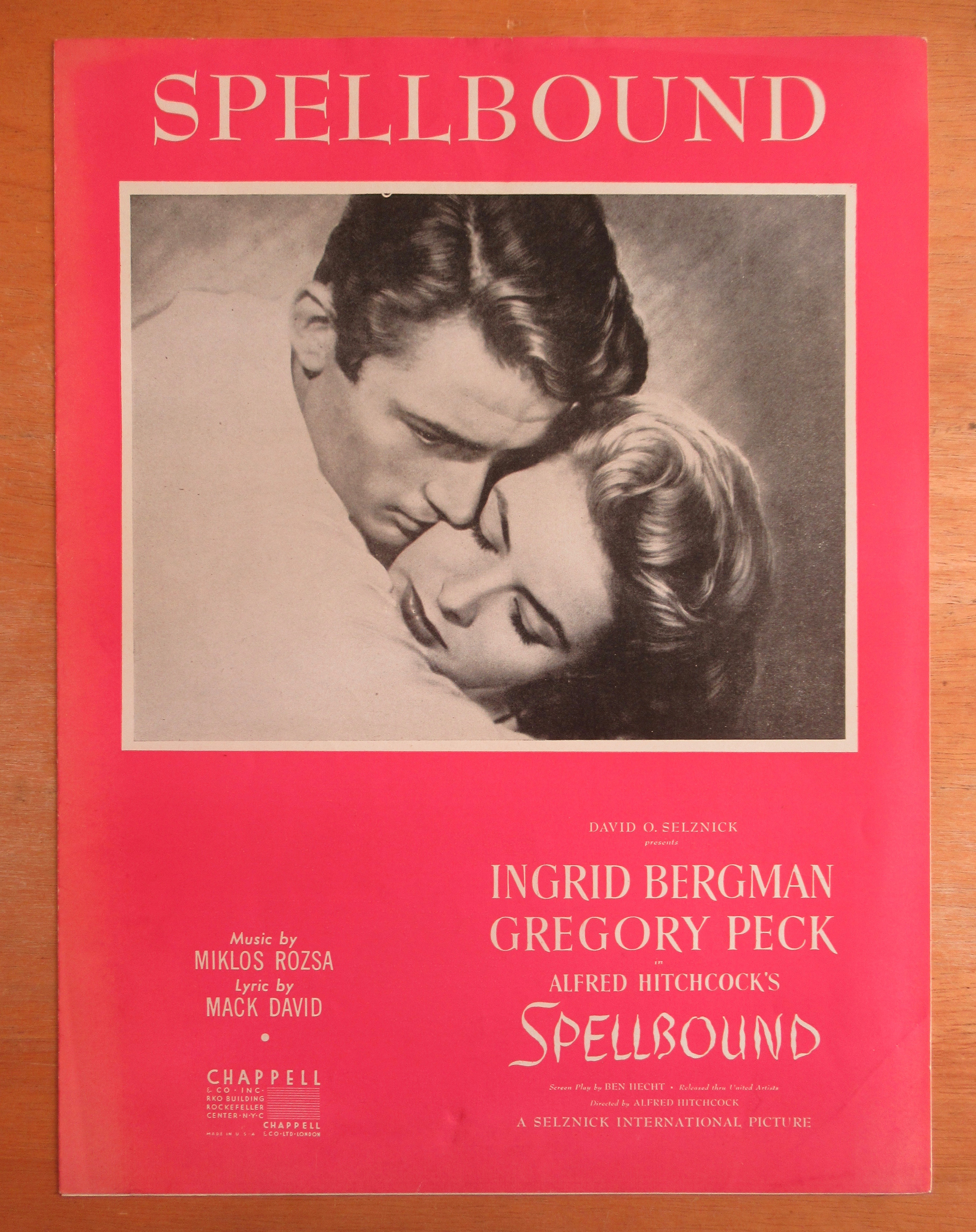 Sheet Music Spellbound 1945 Bergman & Peck