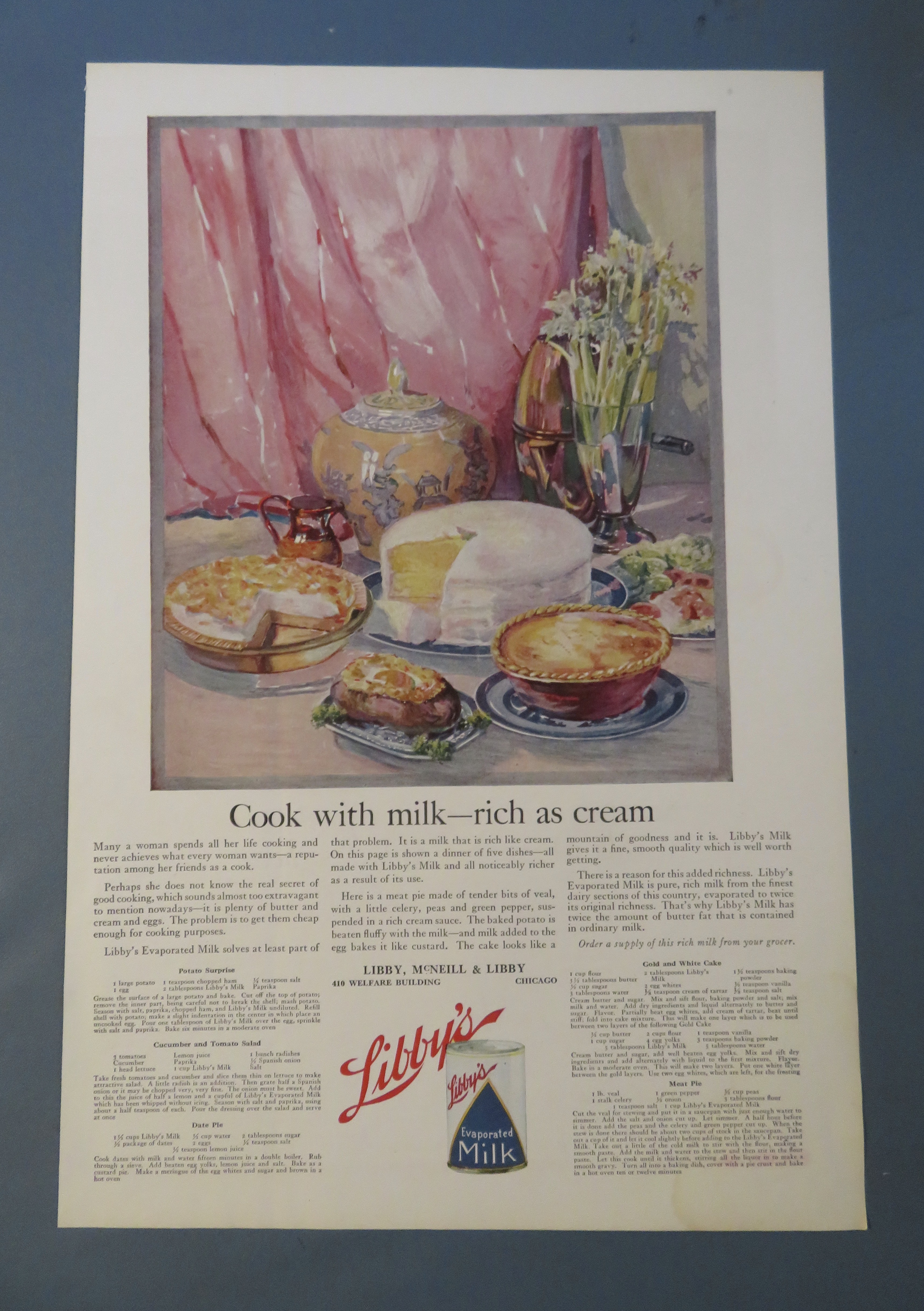 1920 Libby's Evaporated Milk with Rich As Cream