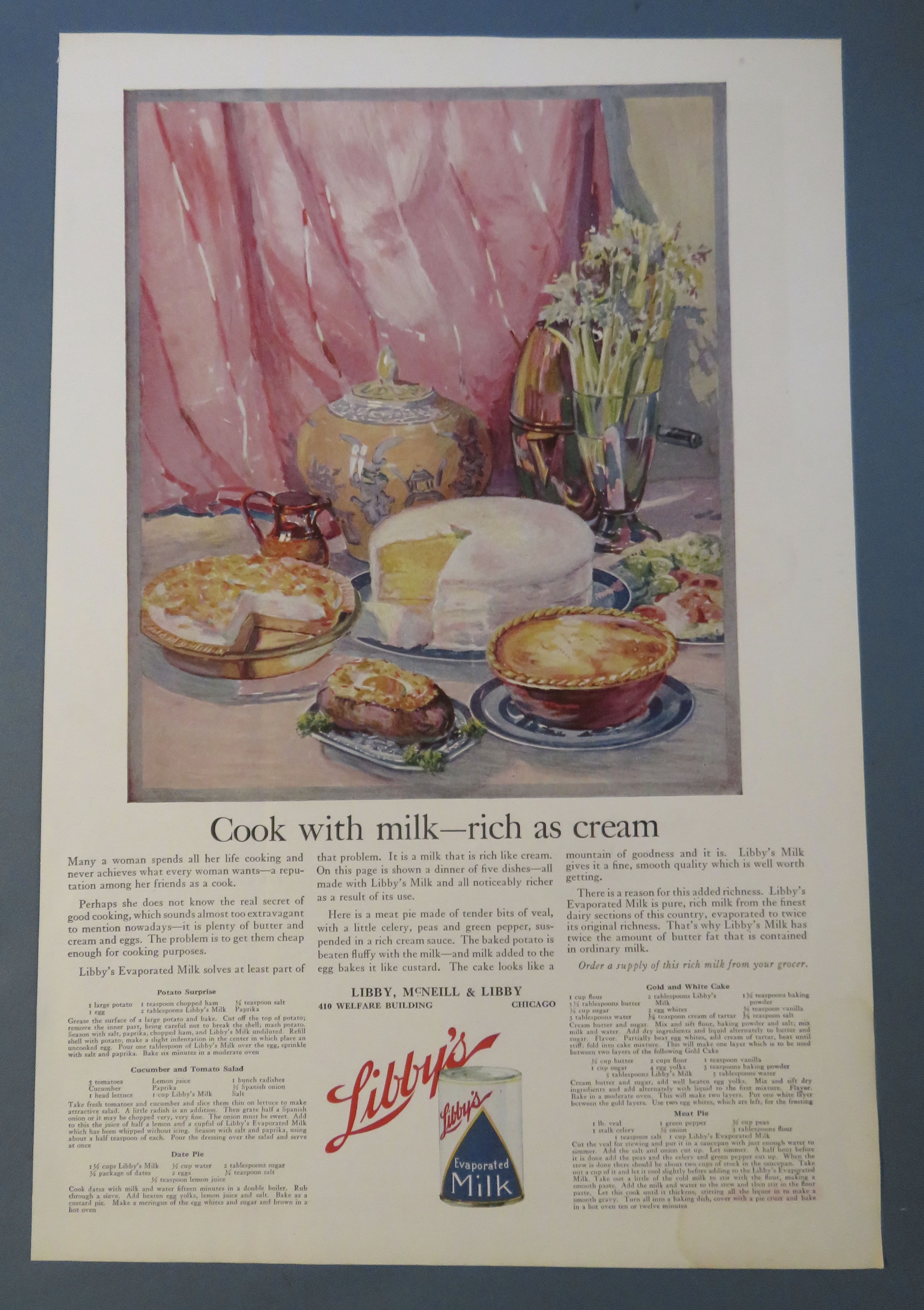 1920 Libby's Evaporated Milk with Rich As Cream