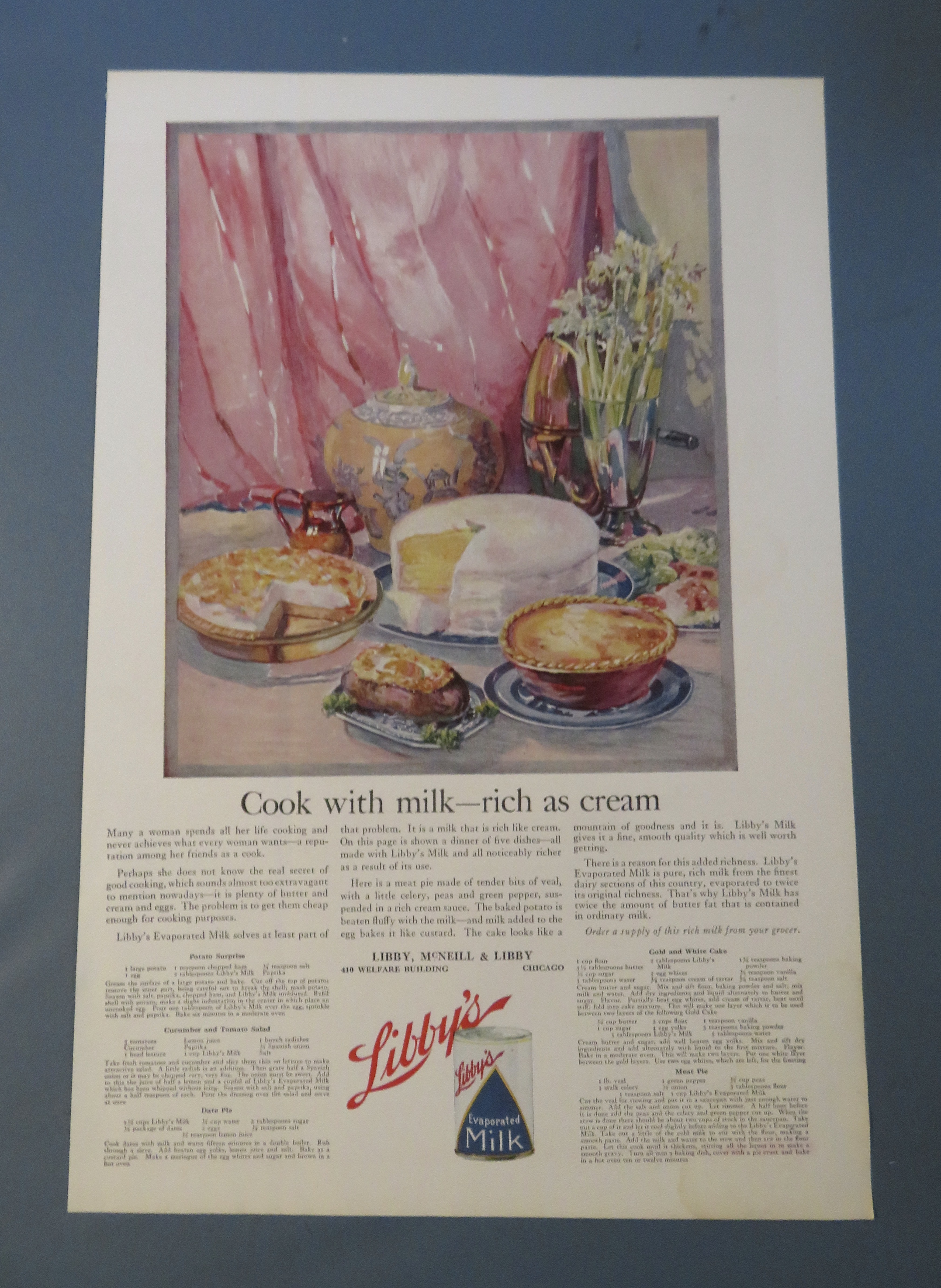 1920 Libby's Evaporated Milk with Rich As Cream