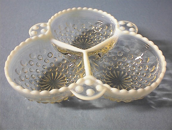 Candy Dish Opalescent 3 Part USA