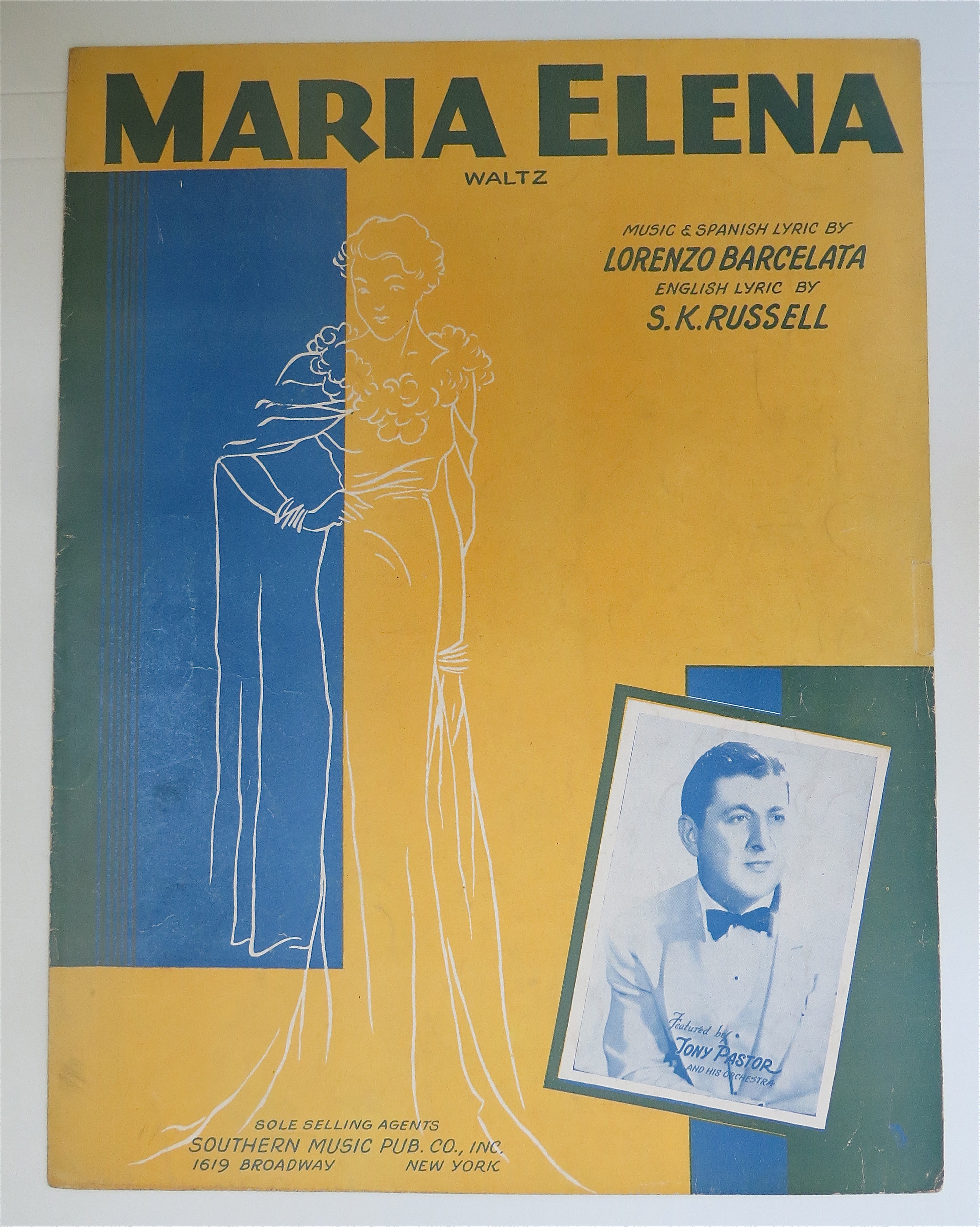1941 Maria Elena Sheet Music with Tony Pastor