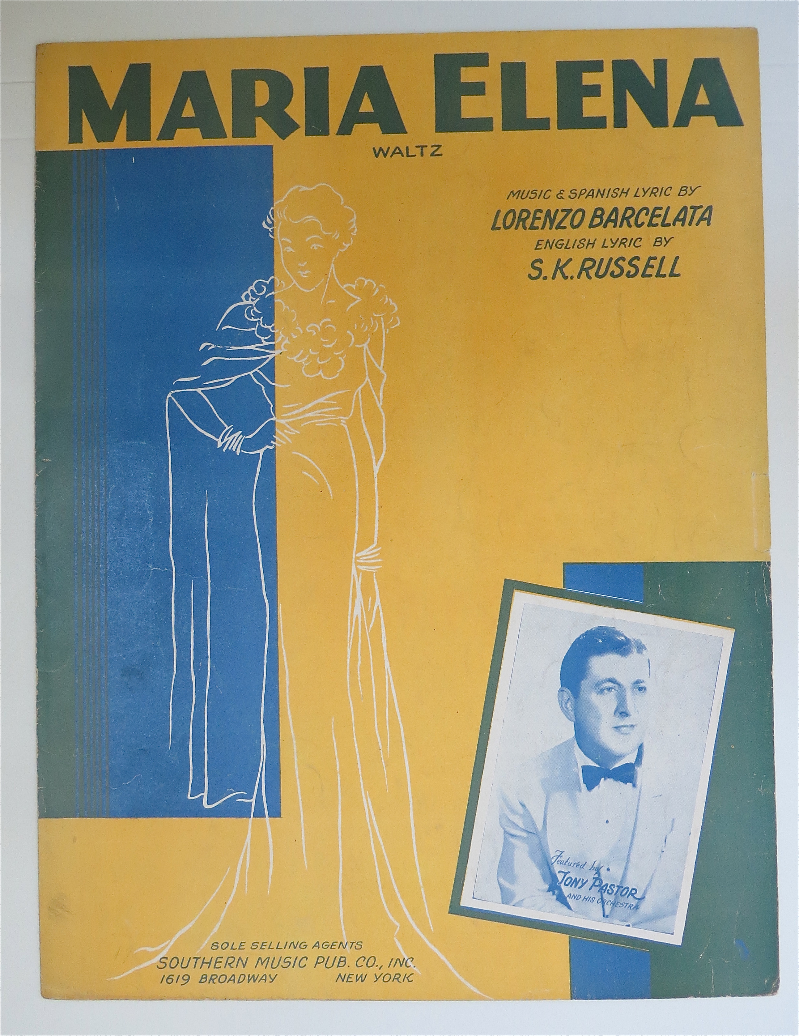 1941 Maria Elena Sheet Music with Tony Pastor