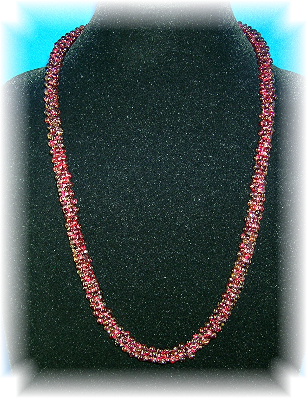 26 Inch Clustered Ruby Red Garnet Necklace