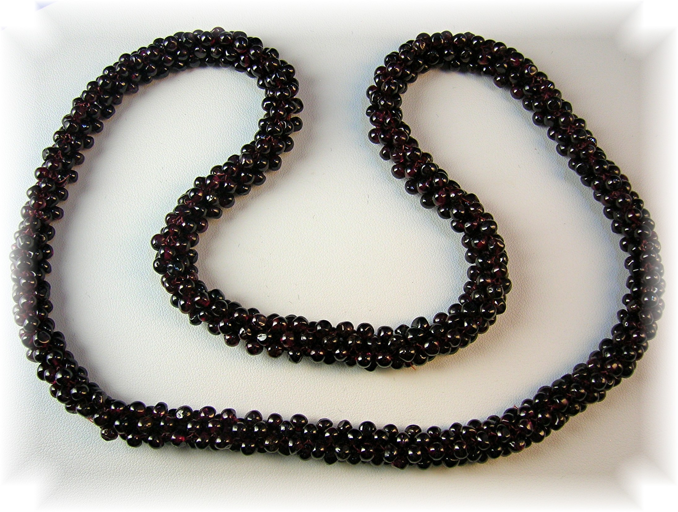 26 Inch Clustered Ruby Red Garnet Necklace