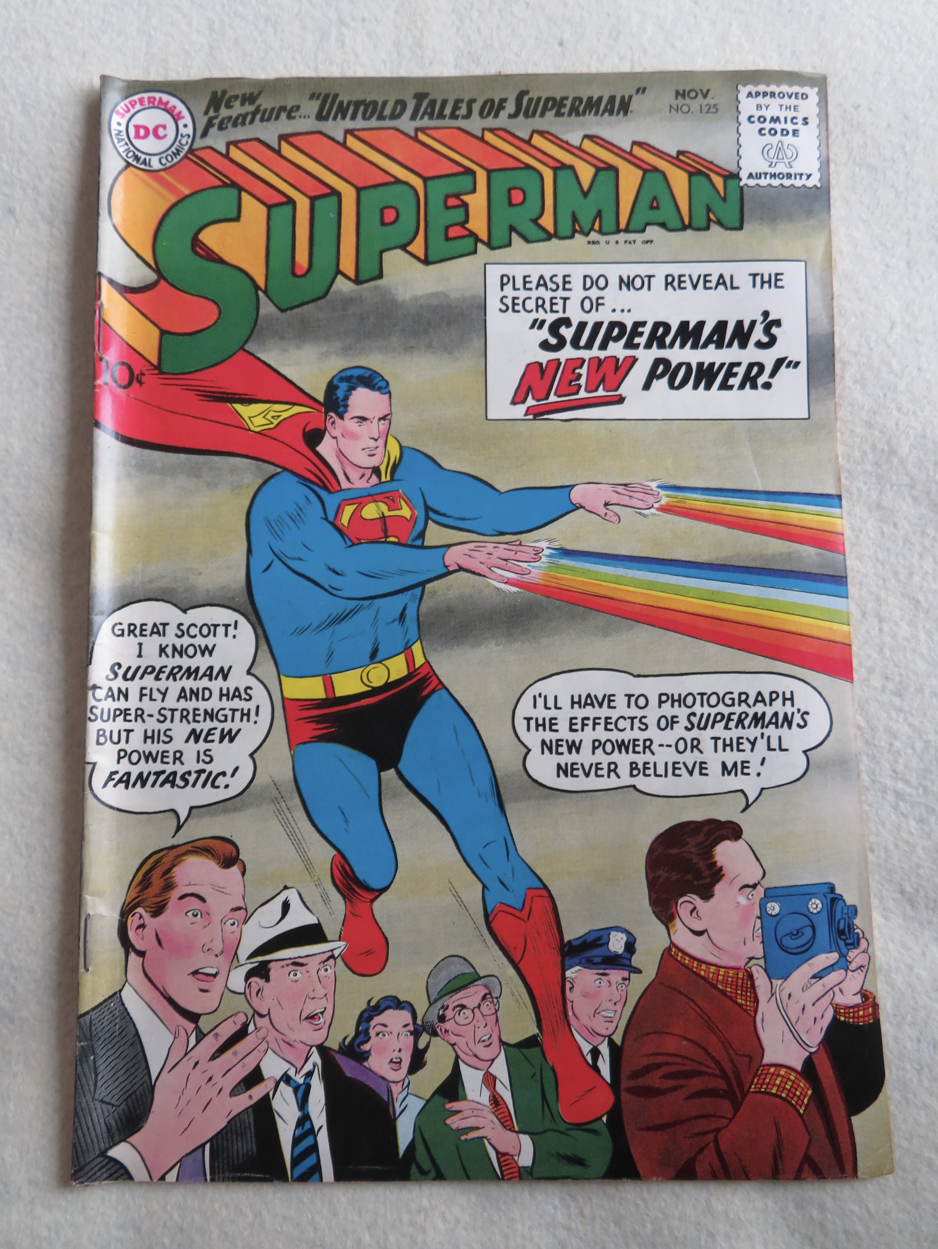 Superman Comic November 1958 Superman's New Power