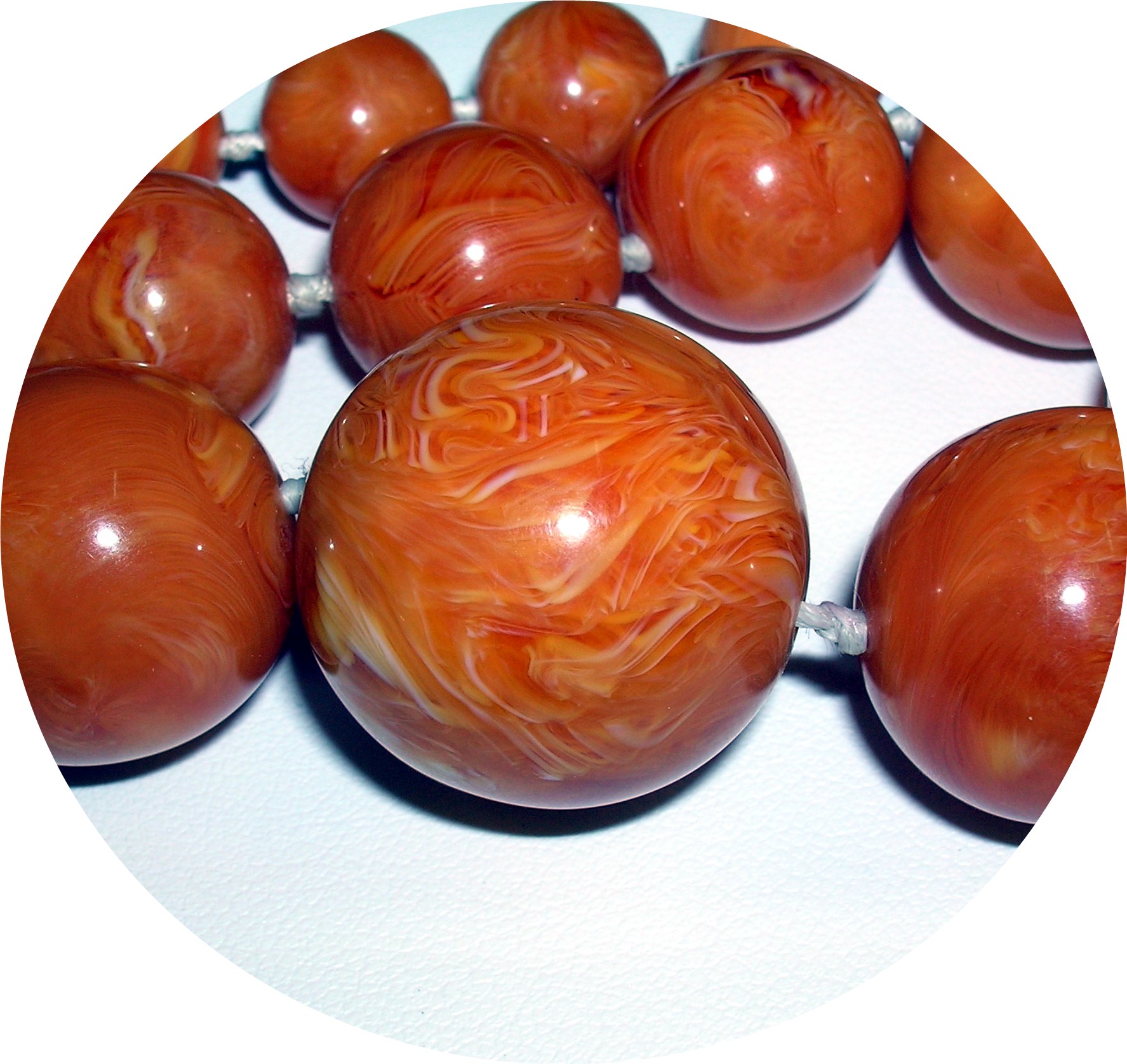 39 Inch Long Graduated Plastic/Lucite Beads