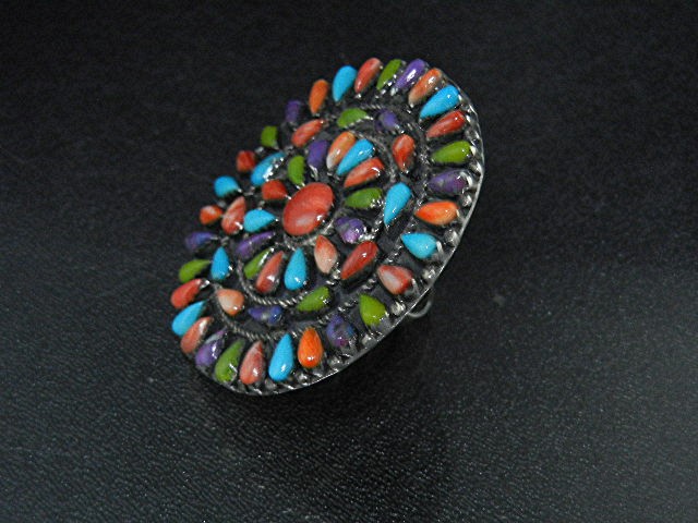 Zuni  Gaspeite Turquoise Sterling Silver Ring