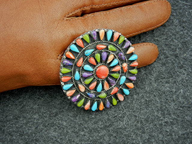 Zuni  Gaspeite Turquoise Sterling Silver Ring