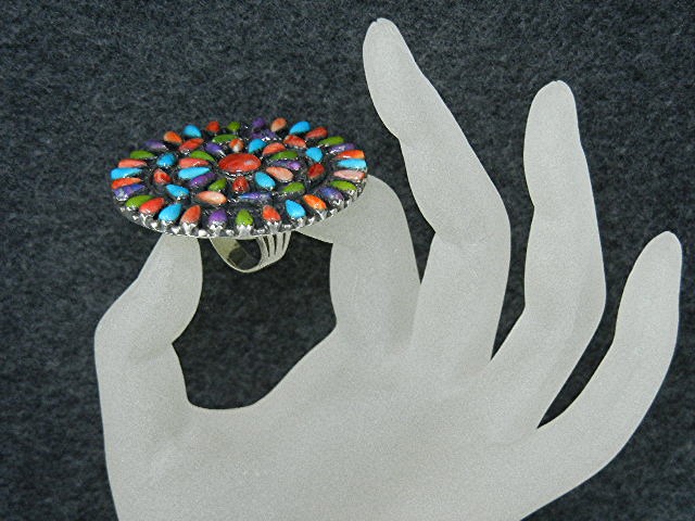 Zuni  Gaspeite Turquoise Sterling Silver Ring