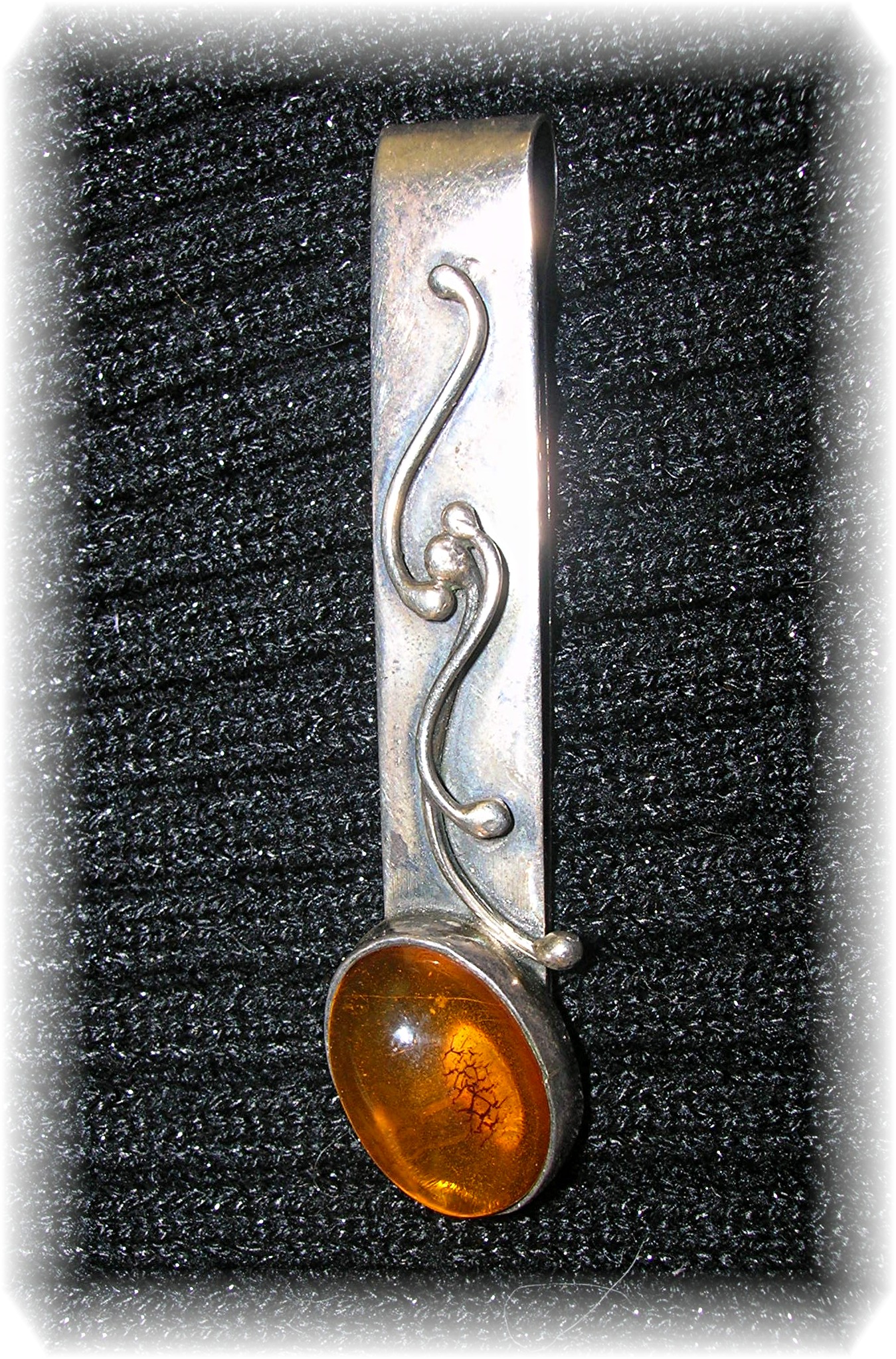 Baltic Amber Sterling Silver Money Clip Signed ZN