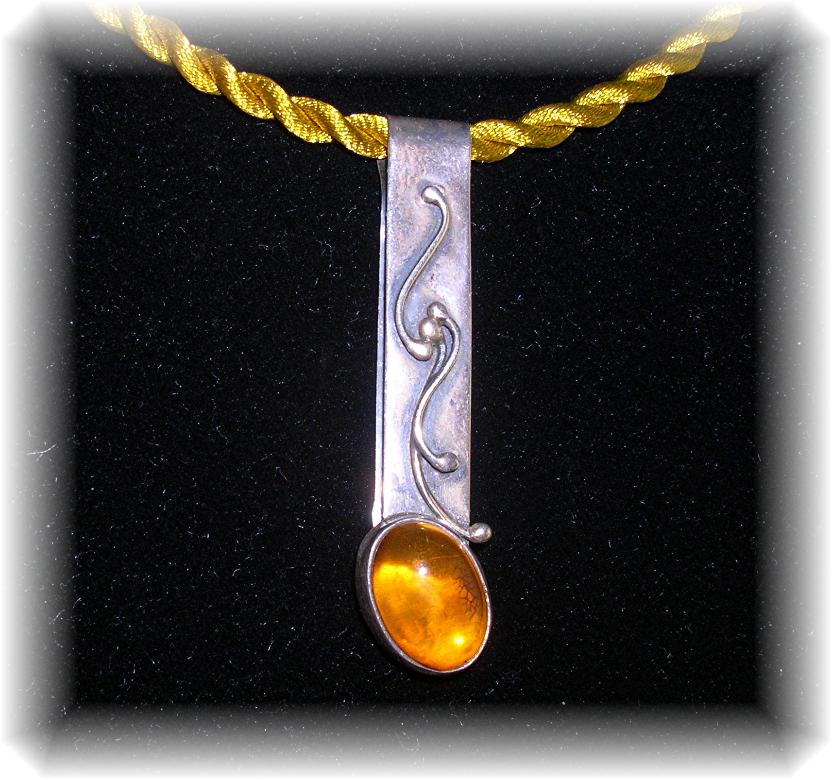 Baltic Amber Sterling Silver Money Clip Signed ZN