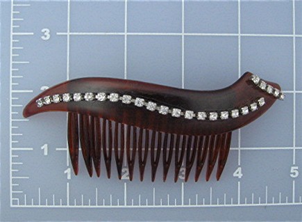 Lucite Rhinestone Hair Comb Vintage