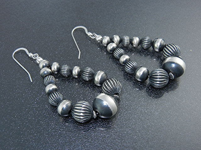 Navajo Pearls Sterling Silver Hook Earrings