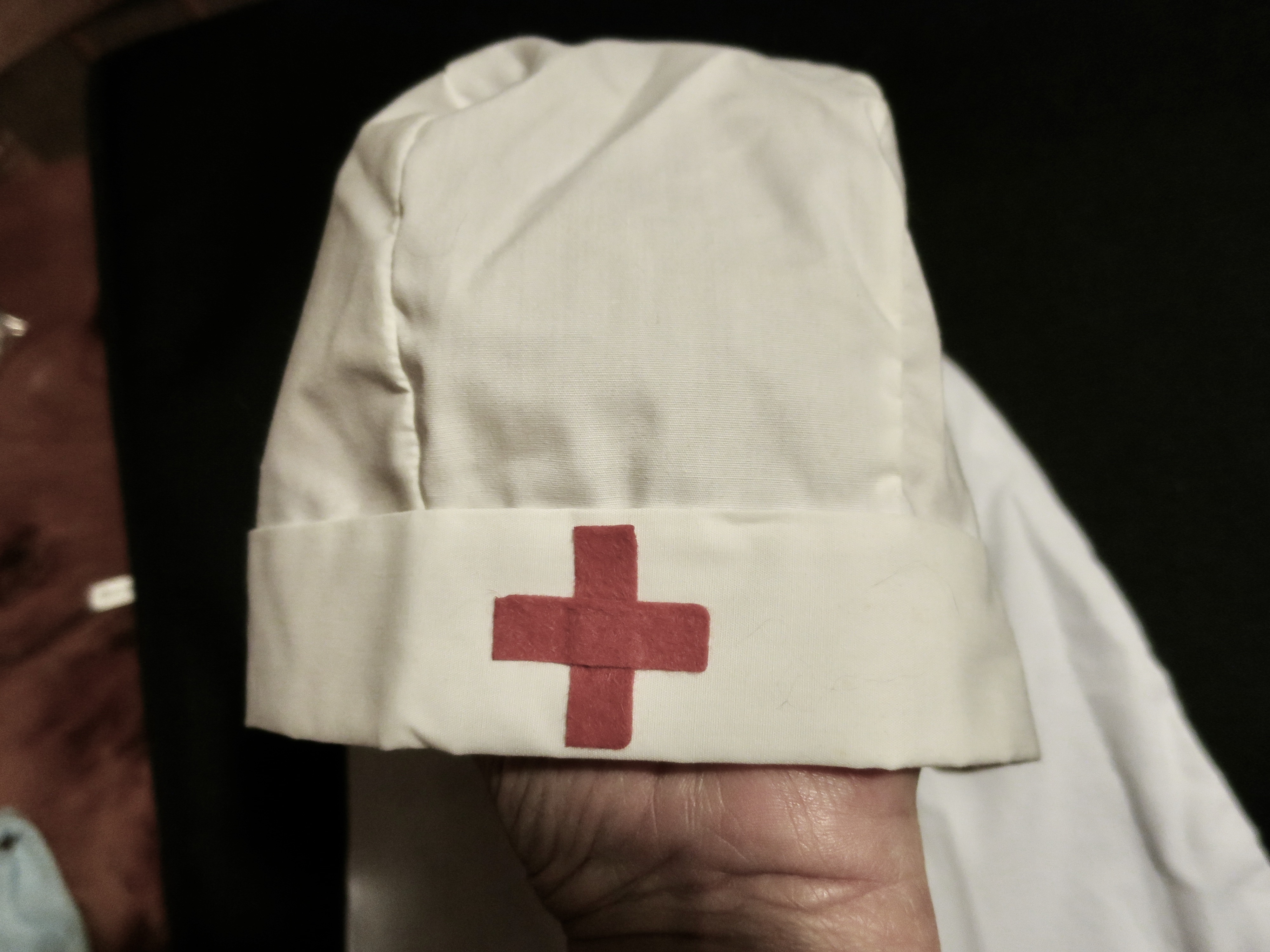 Vintage Doll Nurse Red Cross Hat and Skirt large doll