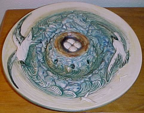 Weller Pottery Glendale Console Bowl W/Flower Frog!