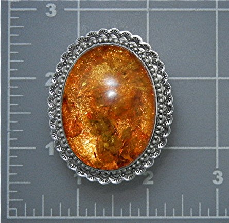 David Troutman Baltic Amber Sterling Silver Ring 98