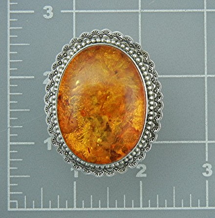 David Troutman Baltic Amber Sterling Silver Ring 98