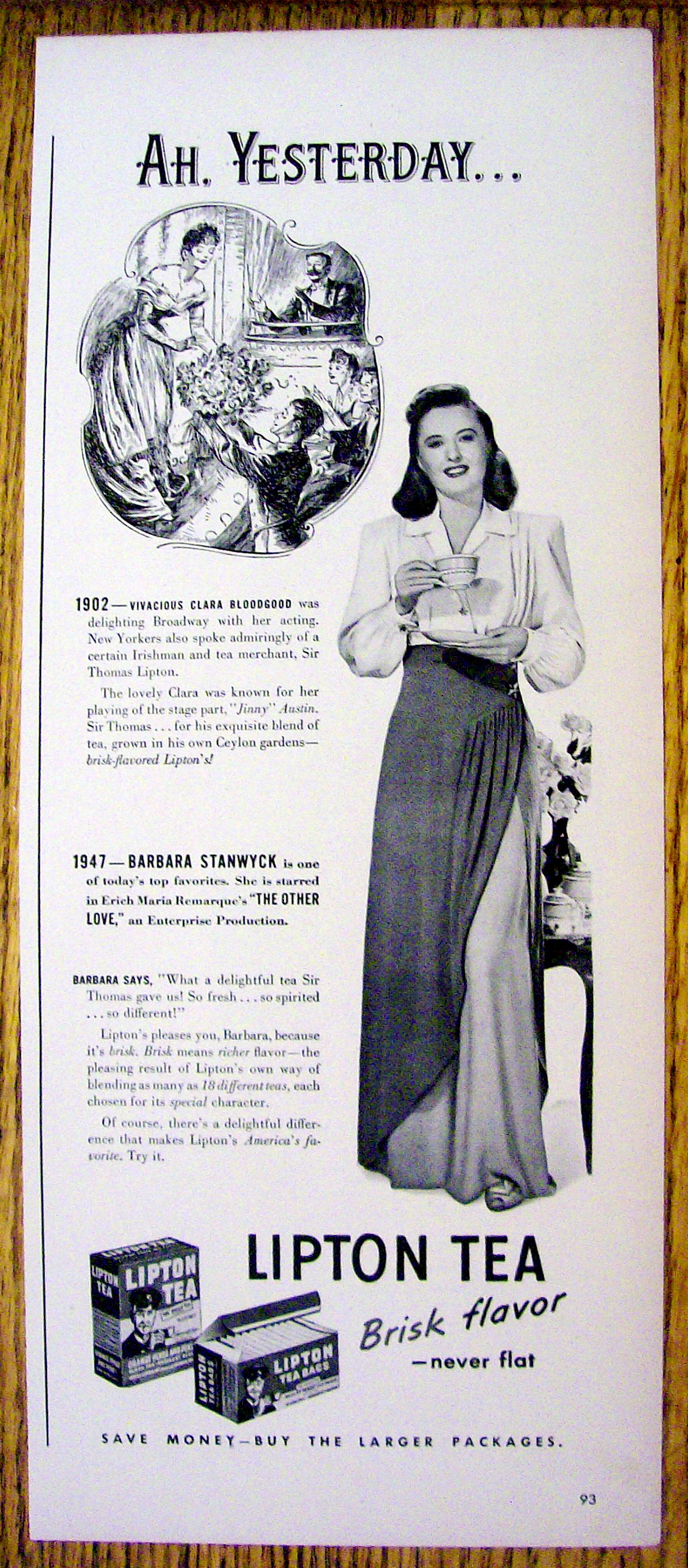 1947 Lipton Tea with Barbara Stanwyck