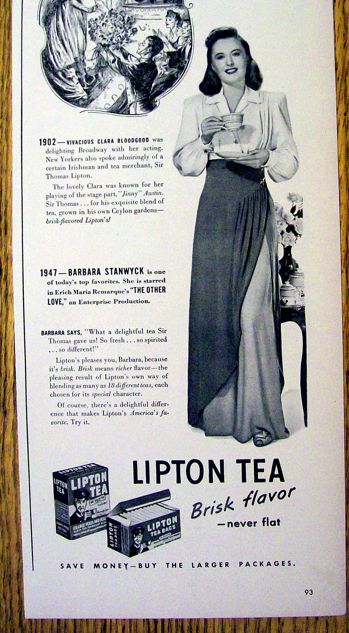 1947 Lipton Tea with Barbara Stanwyck