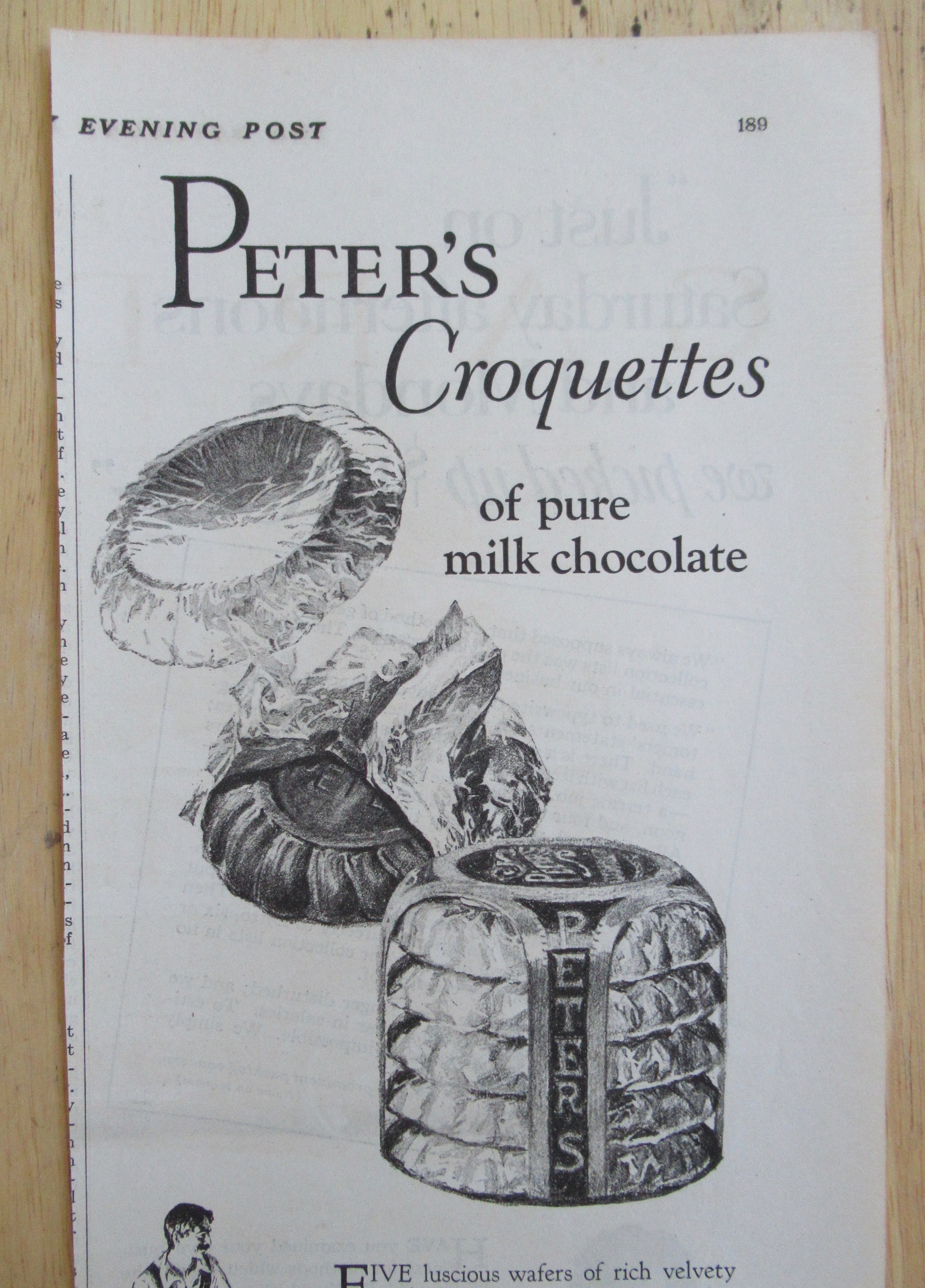 1925 Peter's Milk Chocolate with Milk Chocolate Wafers