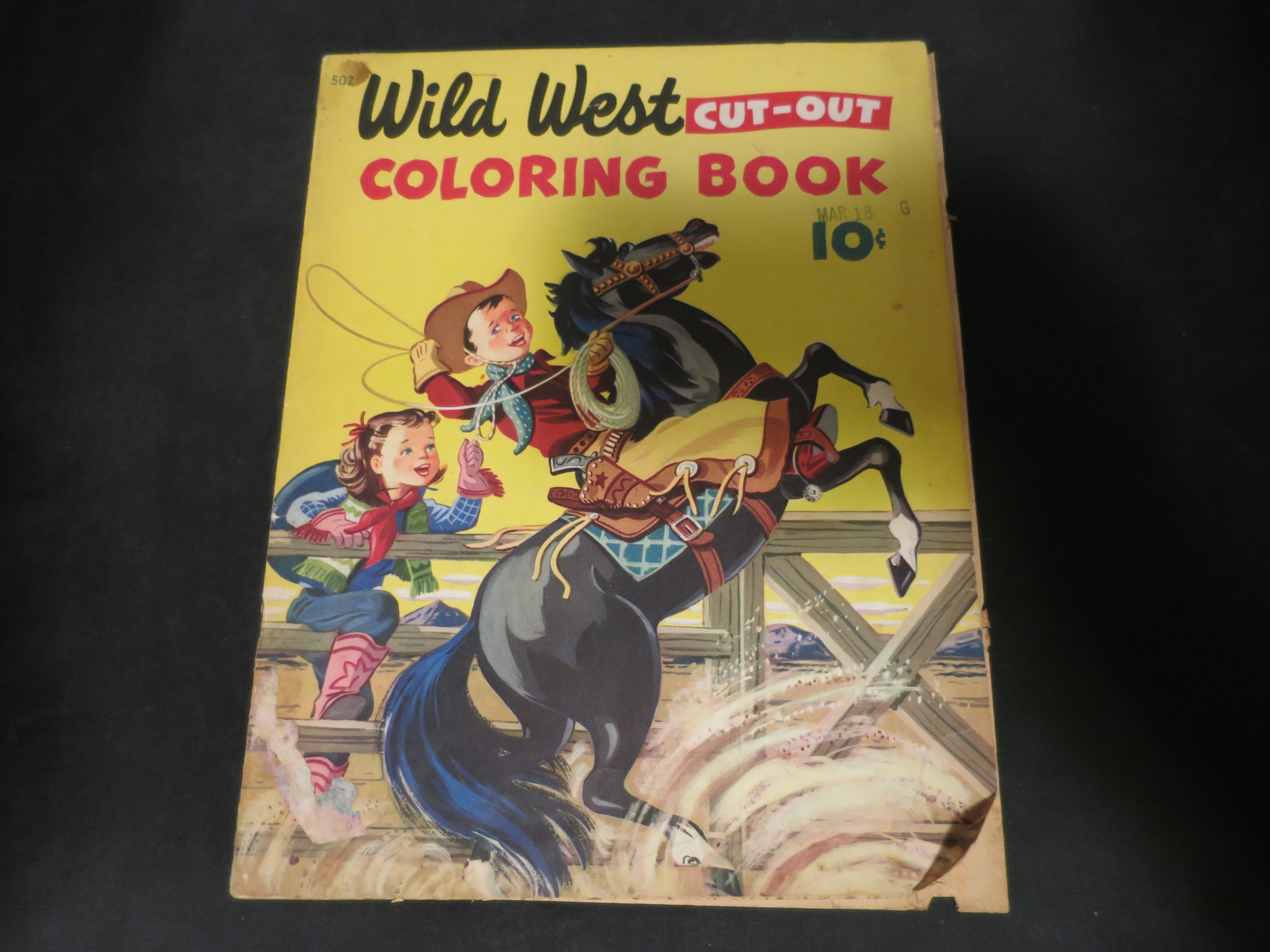 Wild West Cut-Out Coloring Book 502 vintage