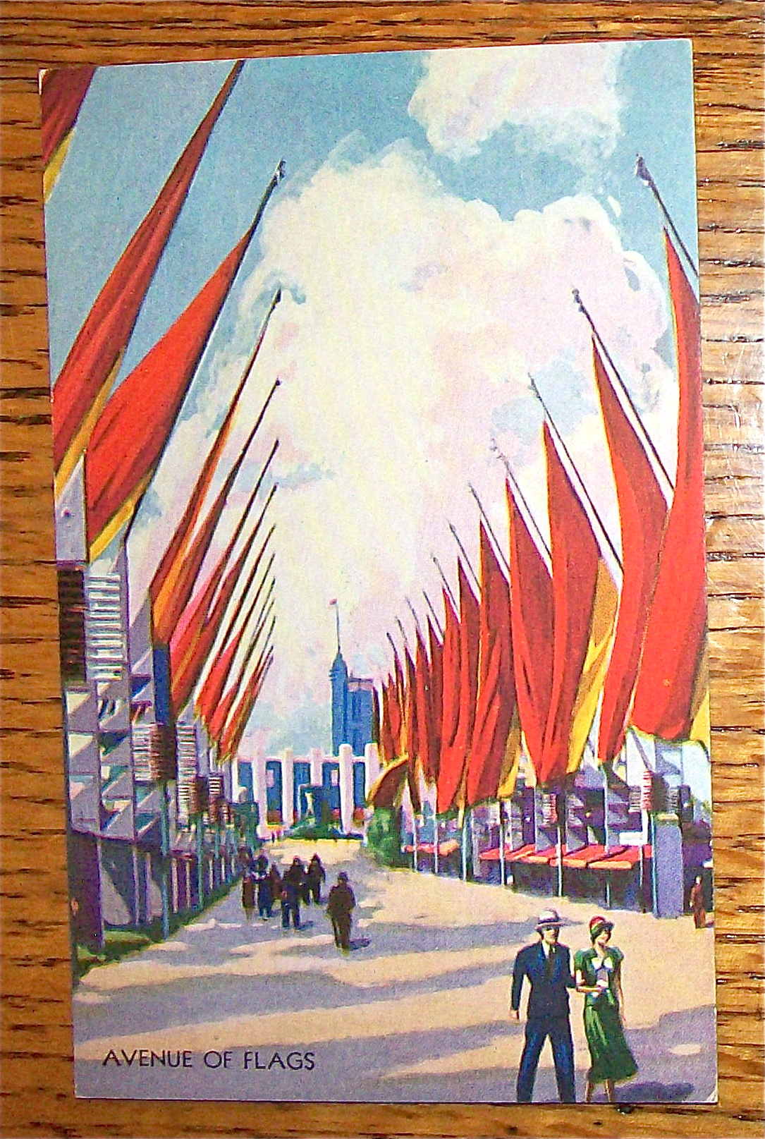 Avenue Of Flags Postcard (1933 Century Of Progress)
