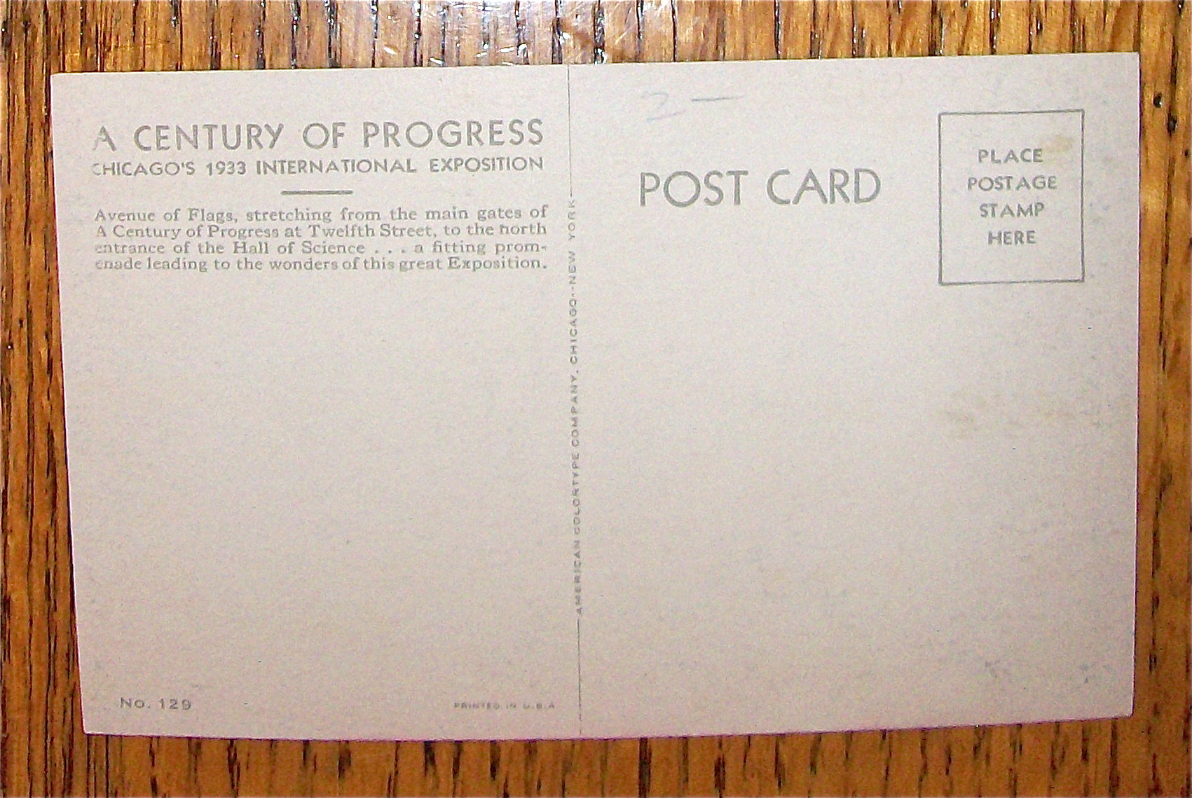 Avenue Of Flags Postcard (1933 Century Of Progress)