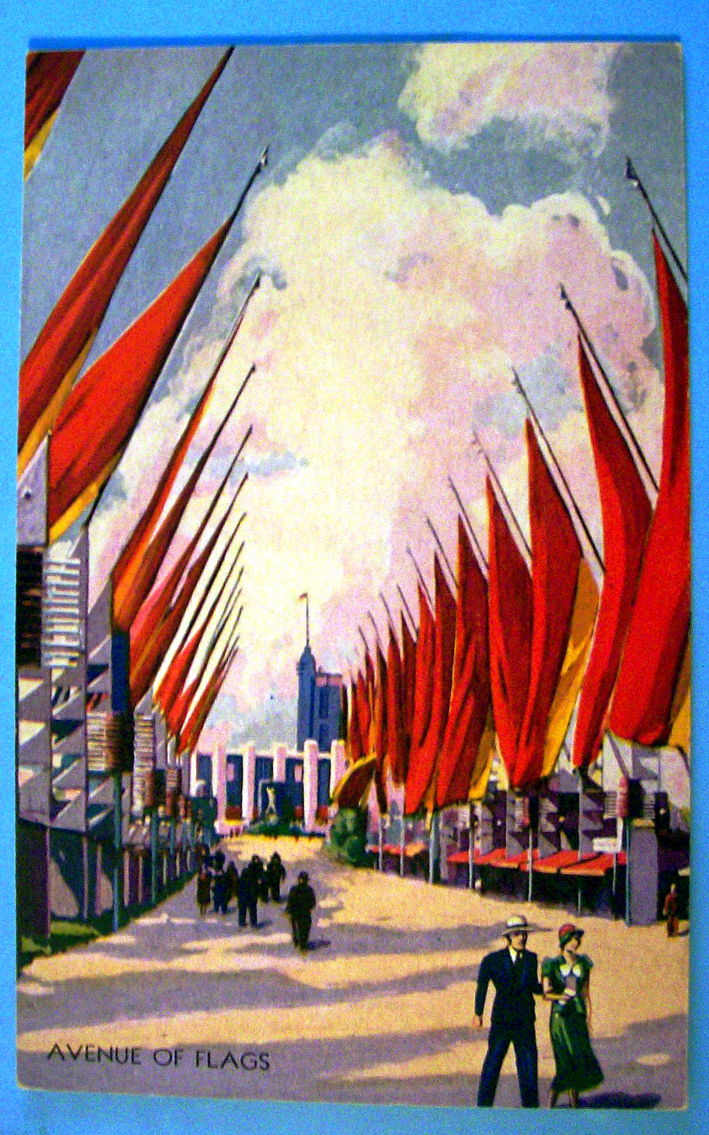Avenue Of Flags Postcard (1933 Century Of Progress)